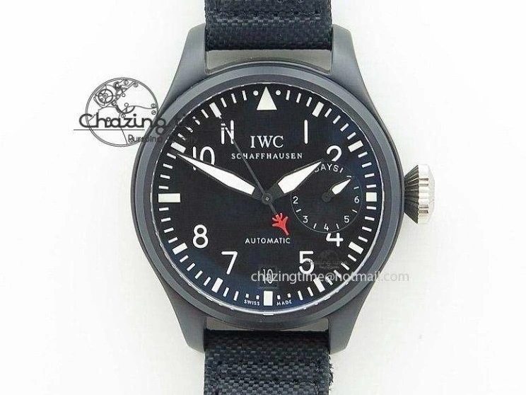 MIROTIME 0223 Pilot IW326901 Real Ceramic MK 1:1 Best Edition Black Dial On Nylon Strap MIYOTA FastDry 7126